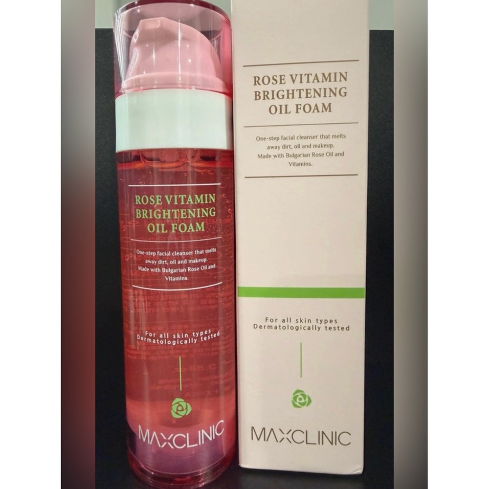 MAXCLINIC Rose Vitamin Brightening Oil Foam Cleanser 3.88 oz NEW